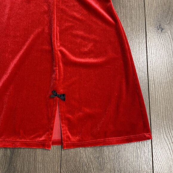 Linea Donatella Red Baby Doll Velour Christmas Slip  Dress Size XL - Picture 7 of 12